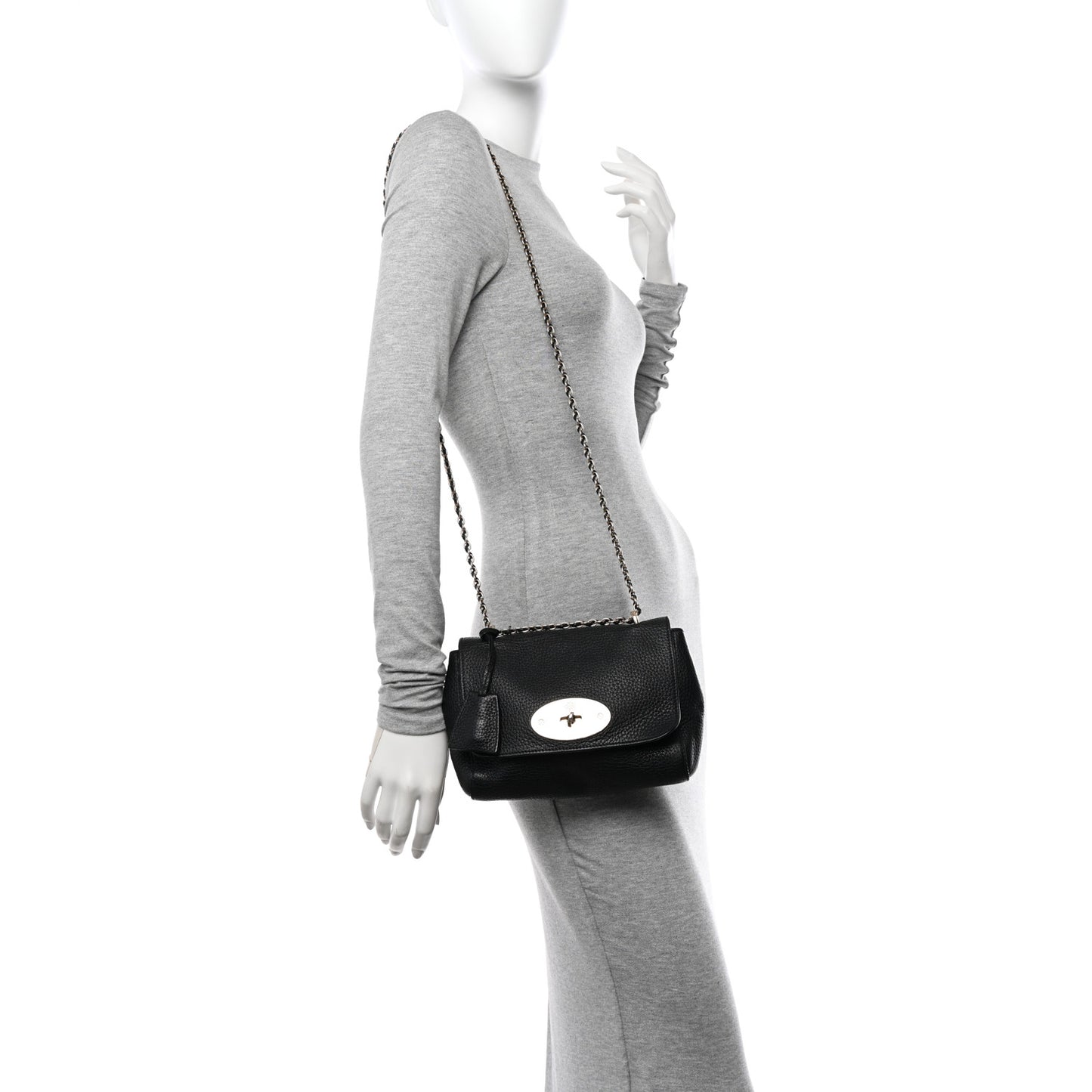 Glossy Goatskin Small Lily Flap Black