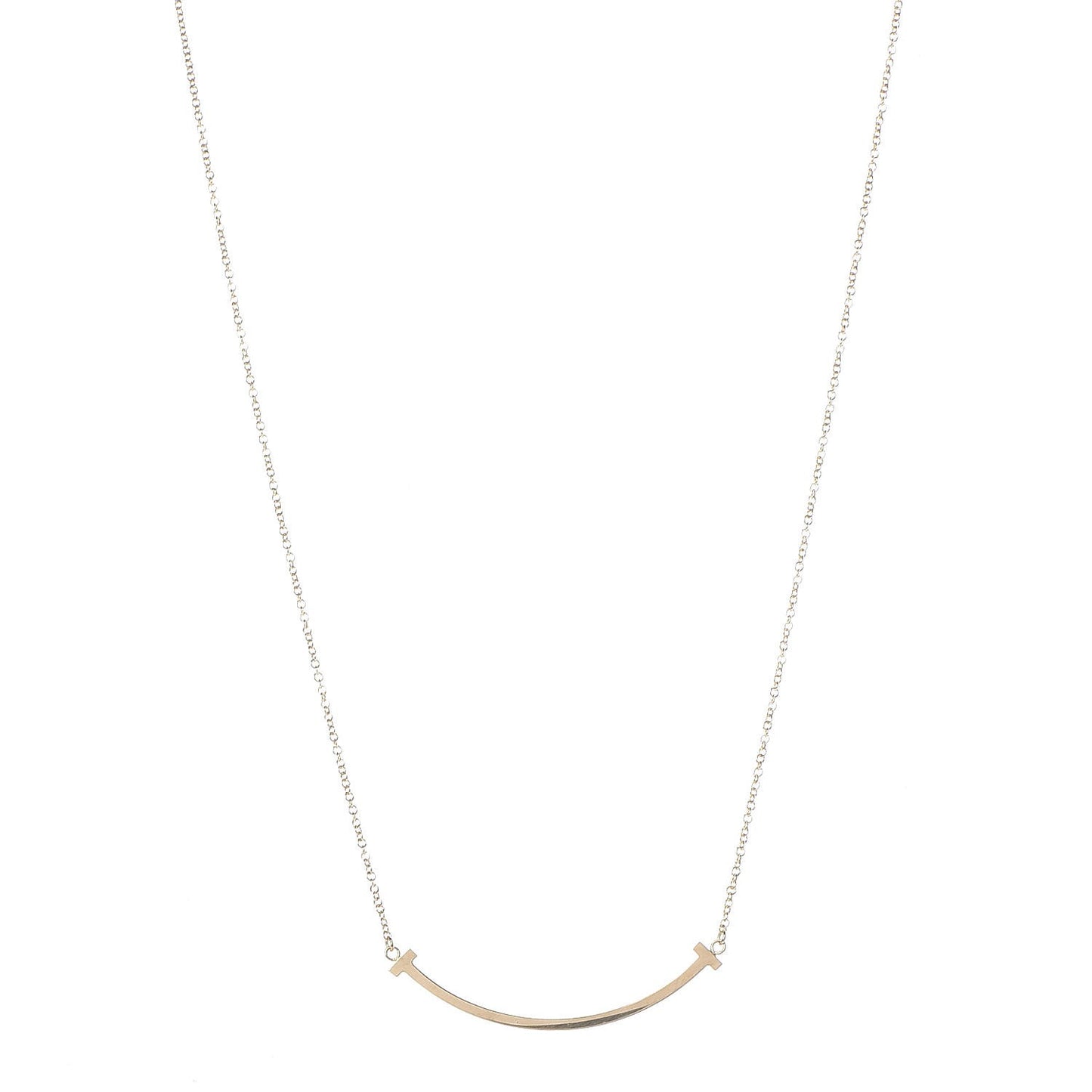 18K Yellow Gold Small T Smile Pendant Necklace