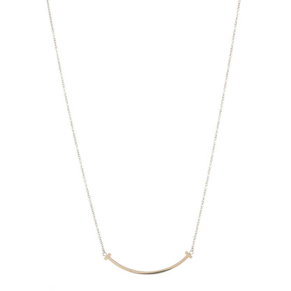 Tiffany 18K Yellow Gold Small T Smile Pendant Necklace 3 of 8