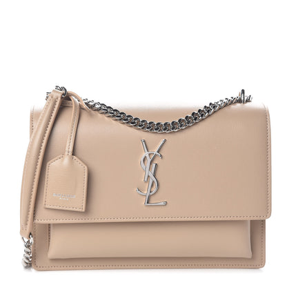 Saint Laurent Calfskin Medium Monogram Dark Beige 1 of 8