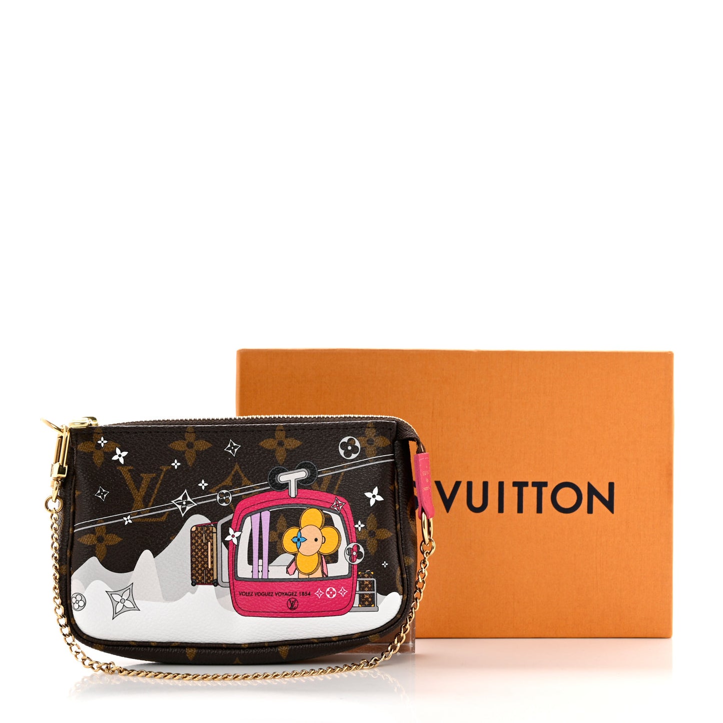 Monogram 2019 Christmas Animation Mini Courchevel Pochette Accessories Fuchsia