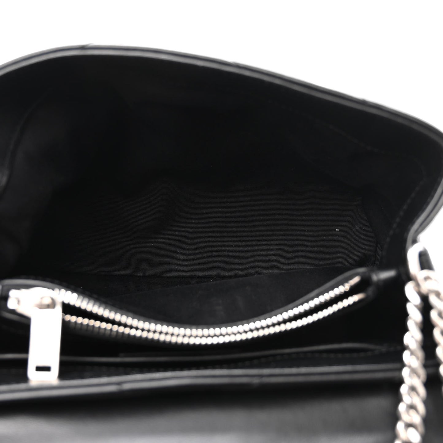 Calfskin Y Quilted Monogram Small Loulou Chain Satchel Black