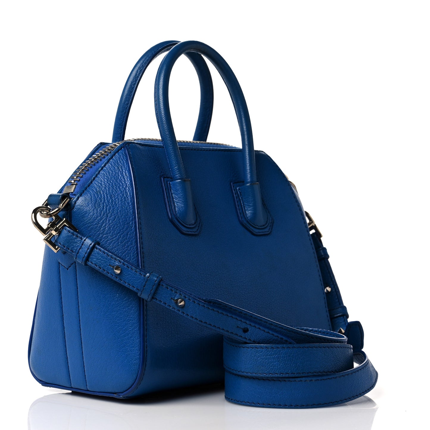 Sugar Goatskin Mini Antigona Indigo Blue