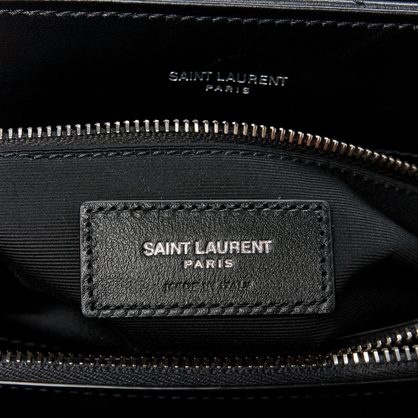 Calfskin Y Quilted Monogram Medium Loulou Chain Satchel Black
