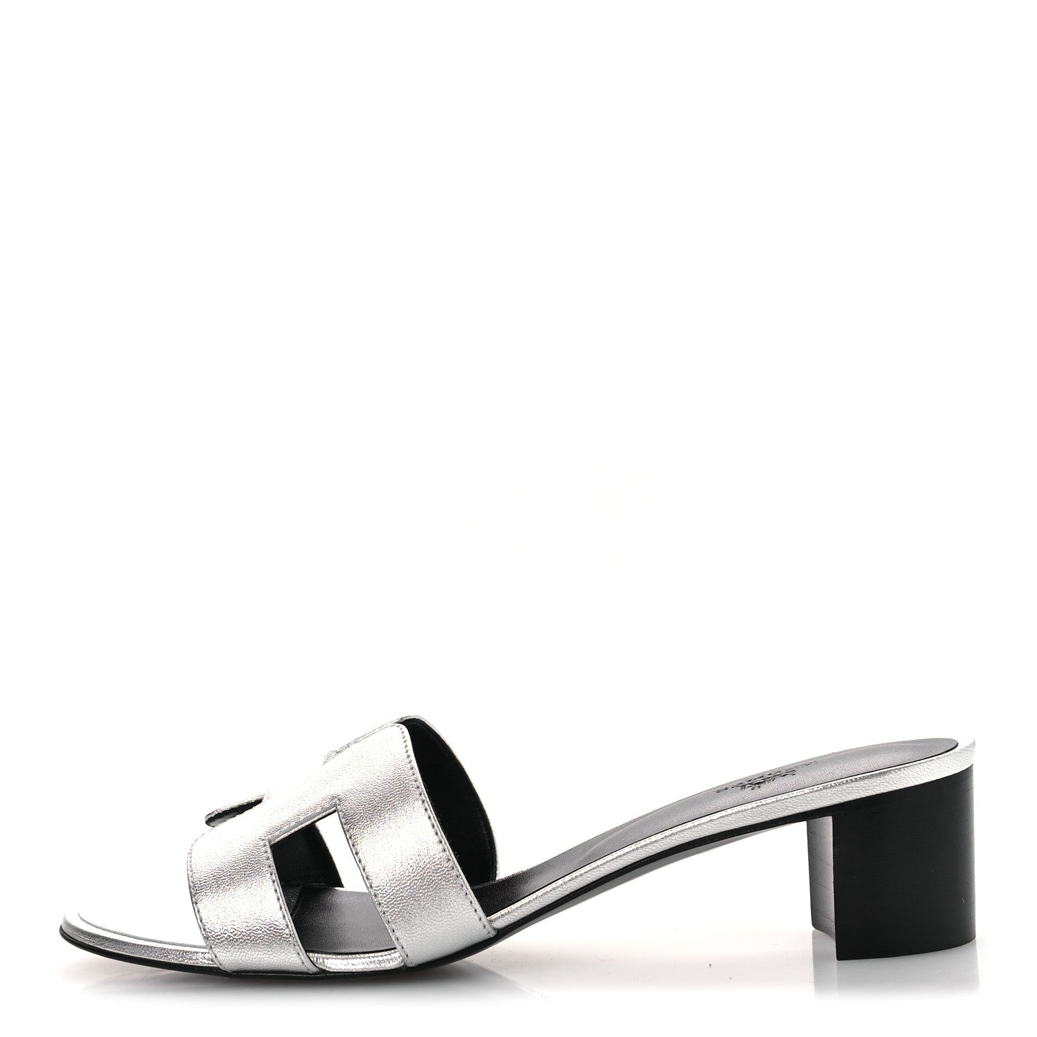 Hermes Metallic Nappa Oasis Sandals 41 Argent 1 of 11