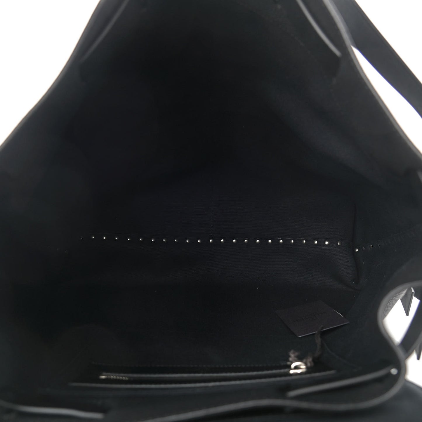 Grained Calfskin Rockstud Backpack Black