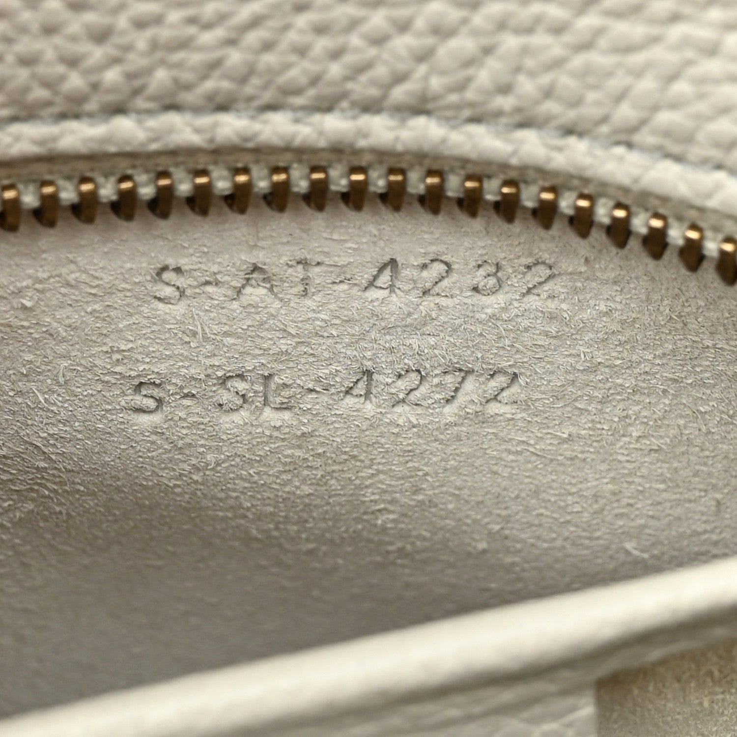 Celine Drummed Calfskin Nano Luggage Chalk 7 of 10