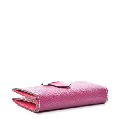 Hermes Epsom Bi-Color Mini Bearn Wallet Tosca Rose Tyrien 3 of 7