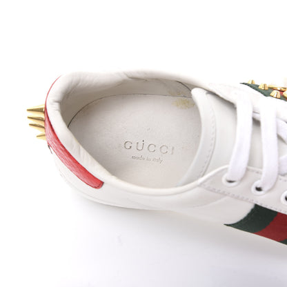 Gucci Calfskin Web Pearl Studded Womens Ace Sneakers 35.5 White 7 of 9