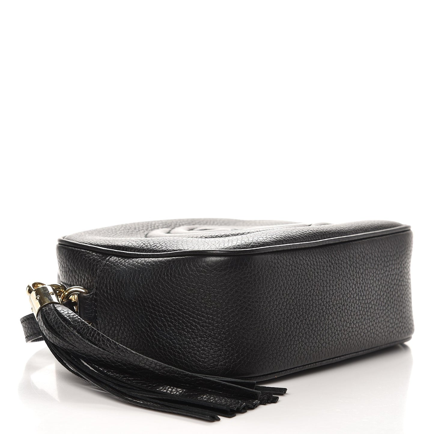 Pebbled Calfskin Small Soho Disco Bag Black