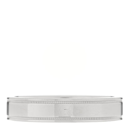 Tiffany Platinum Diamond 4mm Together Milgrain Wedding Band Ring 52 6 3 of 4