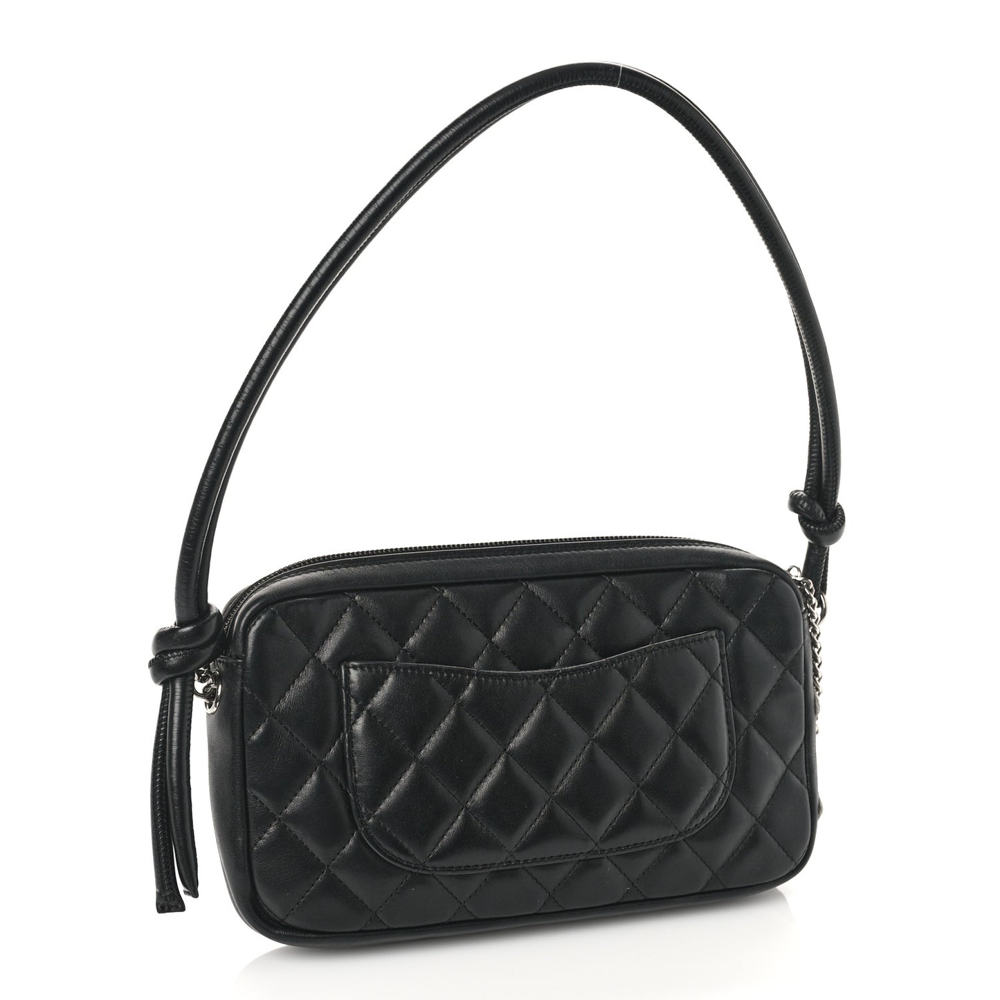 Calfskin Quilted Cambon Pochette Black White