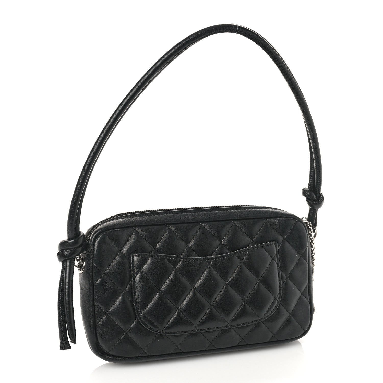 Chanel Calfskin Quilted Cambon Pochette Black White 3 of 9
