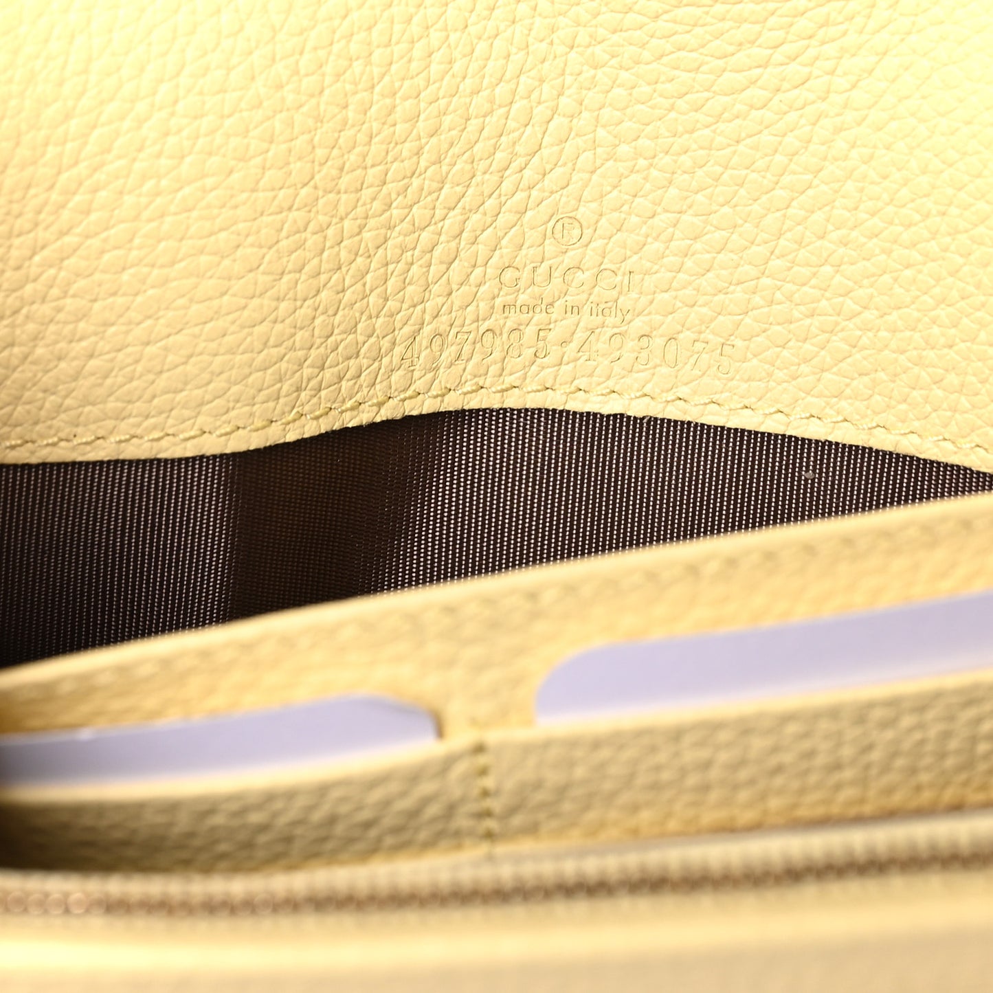 Dollar Calfskin GG Supreme Monogram Mini GG Marmont Chain Wallet Beige Light Yellow