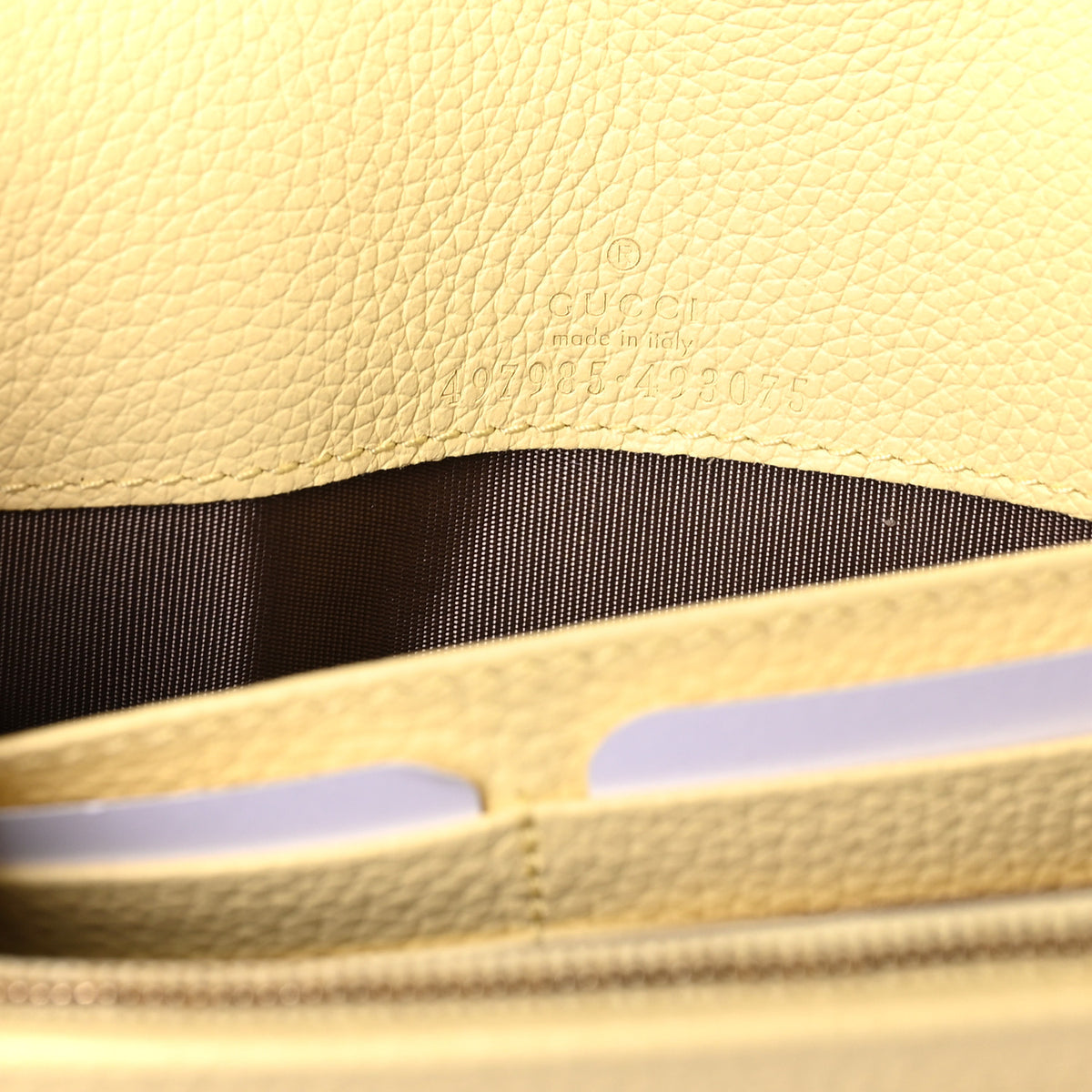 Gucci Dollar Calfskin GG Supreme Monogram Mini GG Marmont Chain Wallet Beige Light Yellow 6 of 10