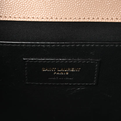 Saint Laurent Grain De Poudre Textured Mixed Matelasse Medium Triquilt Monogram Satchel Dark Beige 6 of 11