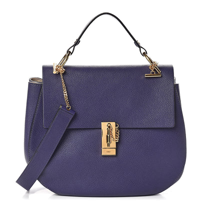 Chloe Grained Lambskin Large Drew Shoulder Bag Storm Blue 1 of 8