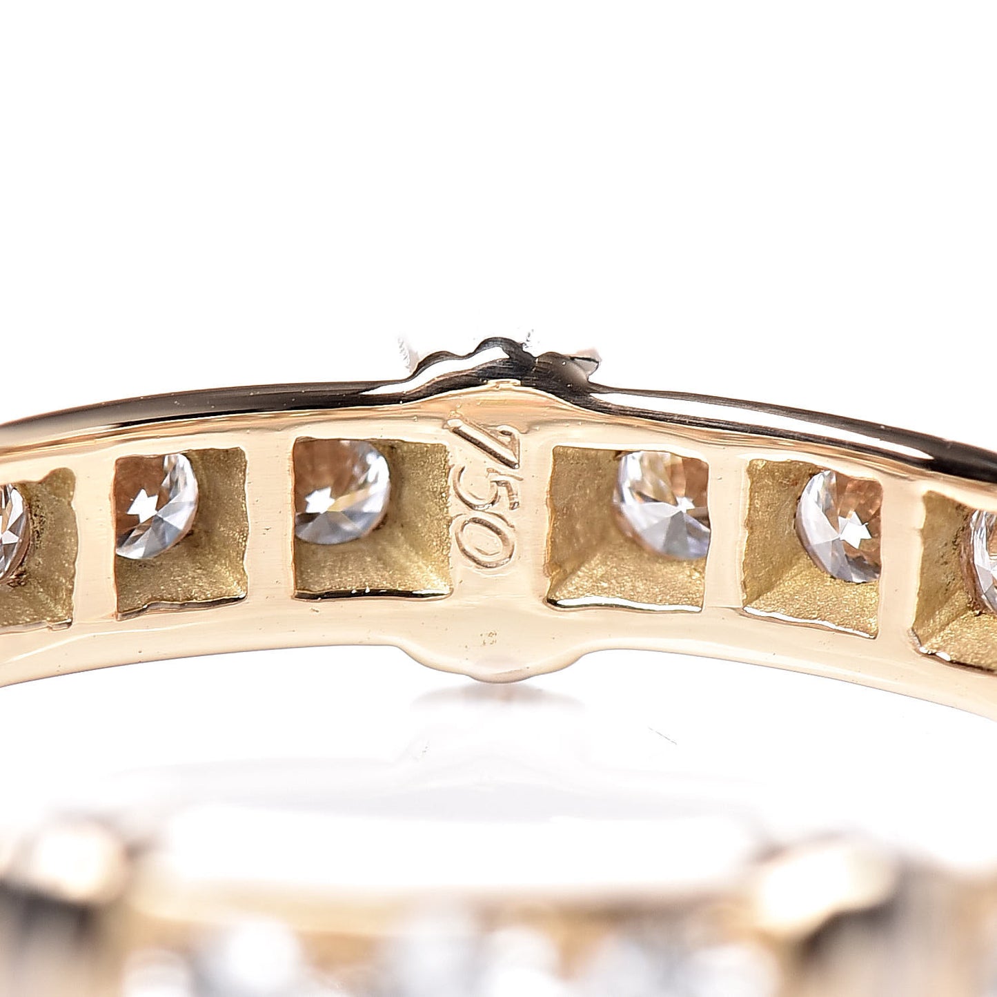 CARTIER 18K Yellow White Gold Diamond Contessa Band Ring 49 4.75