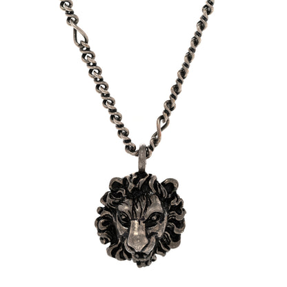 Gucci Metal Lion Head Necklace Silver 1 of 6