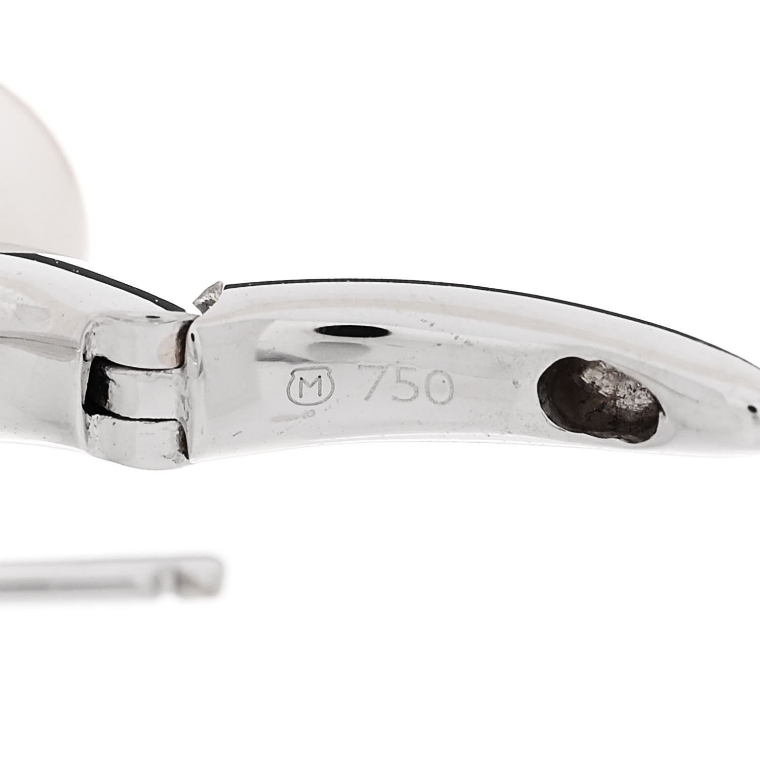 Mikimoto 18K White Gold Akoya Cultured Pearl 6.5mm Classic Elegance Hoop Earrings 4 of 4