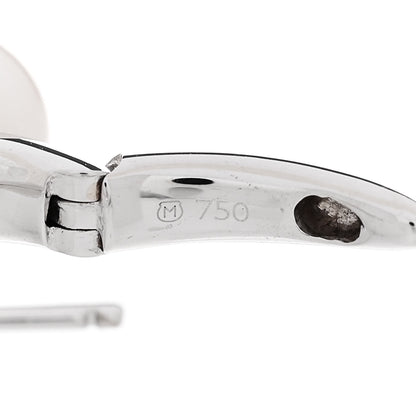 Mikimoto 18K White Gold Akoya Cultured Pearl 6.5mm Classic Elegance Hoop Earrings 4 of 4