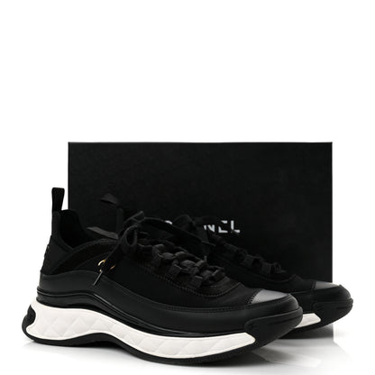Chanel Velvet Calfskin Mixed Fibers CC Sneakers 41 Black 11 of 11