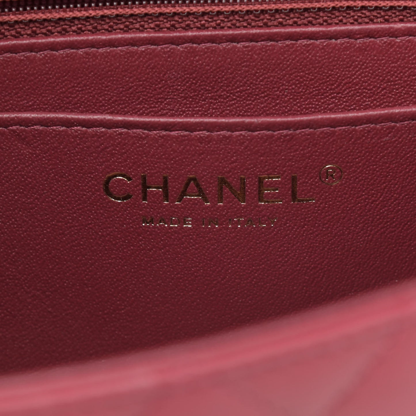 Lambskin Quilted Mini Rectangular Flap Burgundy