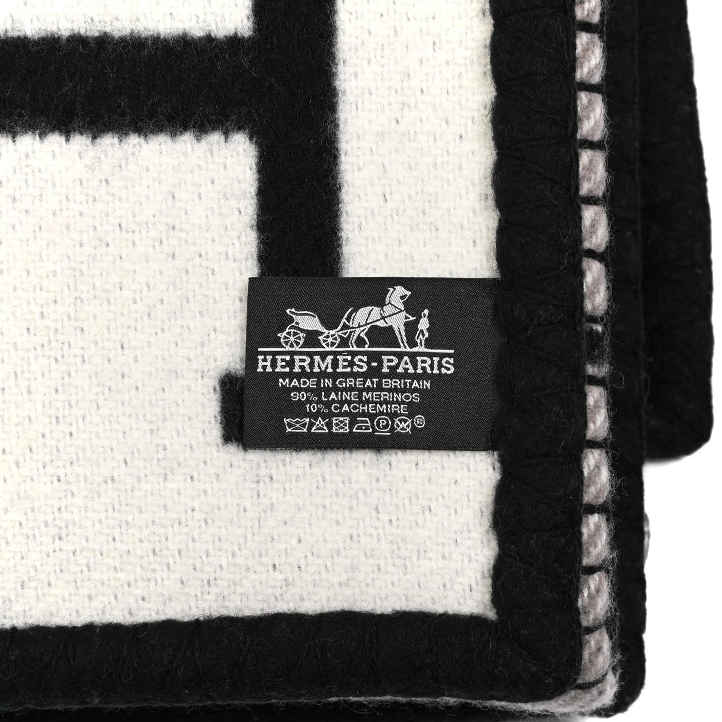 Wool Cashmere Avalon III Blanket Ecru Black