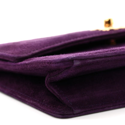 Chanel Suede CC Flap Clutch With Chain Purple 9 of 10