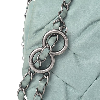 Chanel Iridescent Calfskin Glint Flap Green 13 of 14