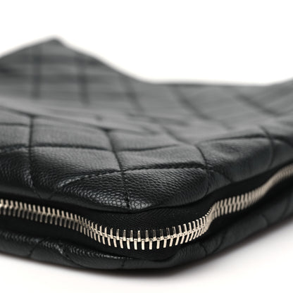 Chanel Caviar Quilted Expandable Zip Hobo Black 10 of 10