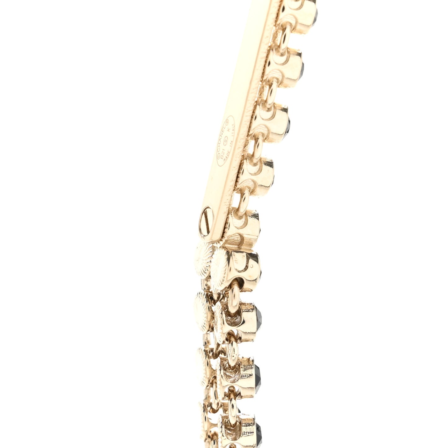 Metal Crystal Pearl CC Chandelier Headband Gold Black Grey