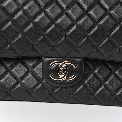 Chanel Calfskin Quilted XXL Travel Flap Bag Black 10 of 11