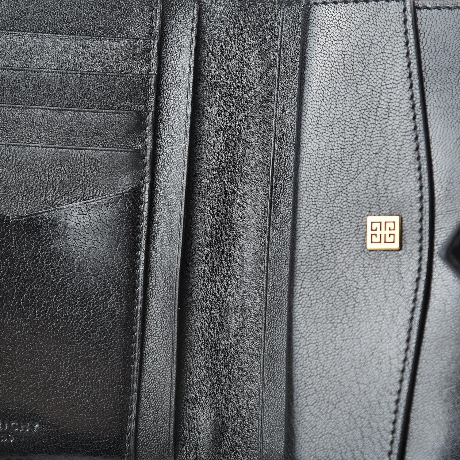 Givenchy Goatskin Diamond Quilted GV3 Medium Wallet Black 9 of 13