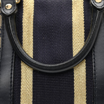 Gucci Monogram Vintage Web Medium Boston Gold Navy 13 of 15
