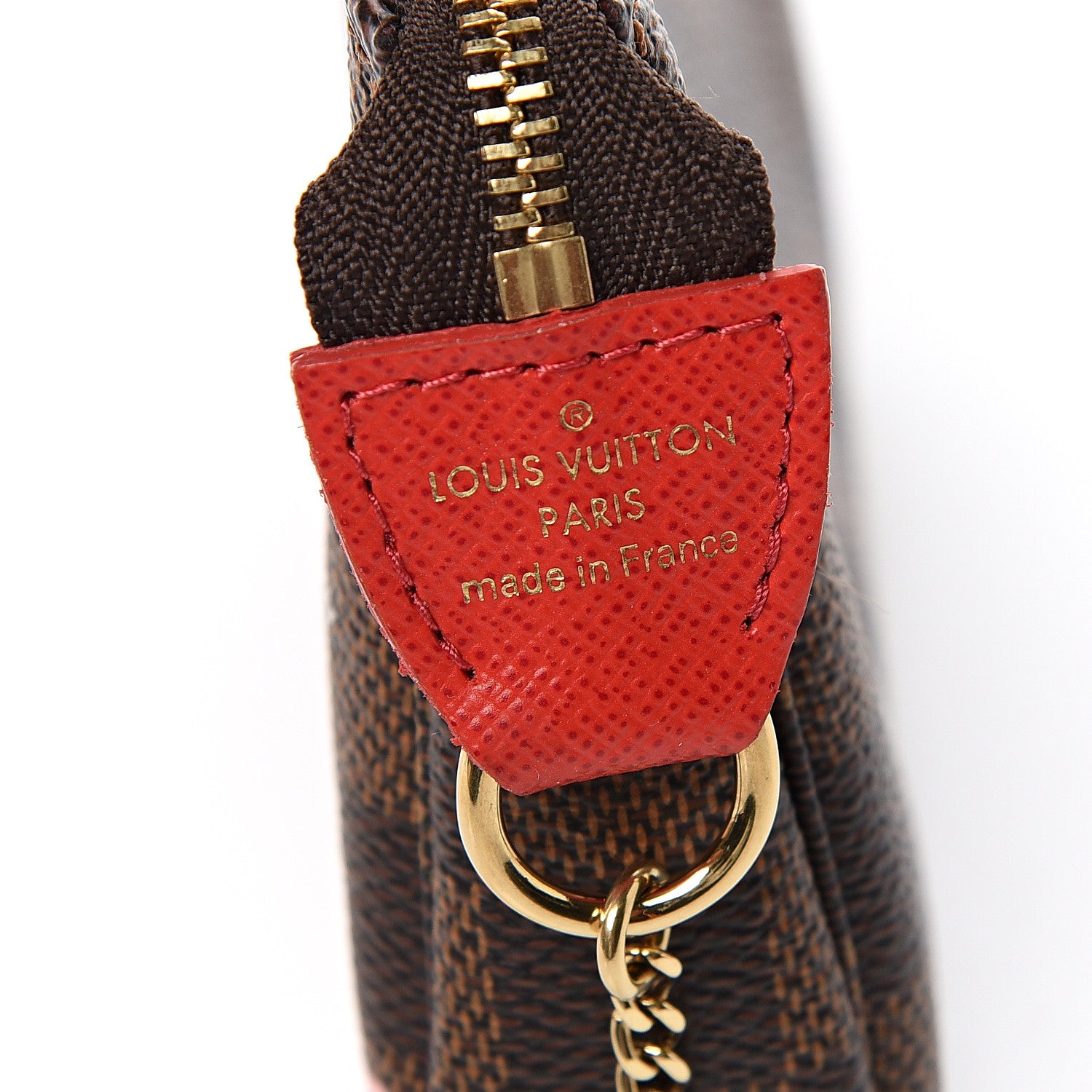 Louis Vuitton Damier Ebene 2019 Christmas Animation Mini Pochette Accessories Red 5 of 7