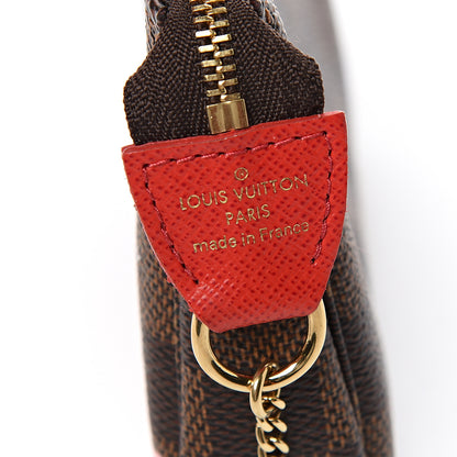Louis Vuitton Damier Ebene 2019 Christmas Animation Mini Pochette Accessories Red 5 of 7