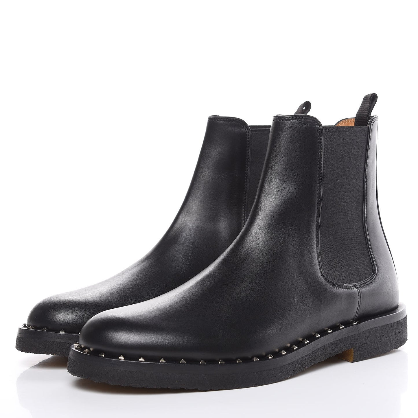 Calfskin Soul Rockstud Beatle Chelsea Ankle Boots 41 Black