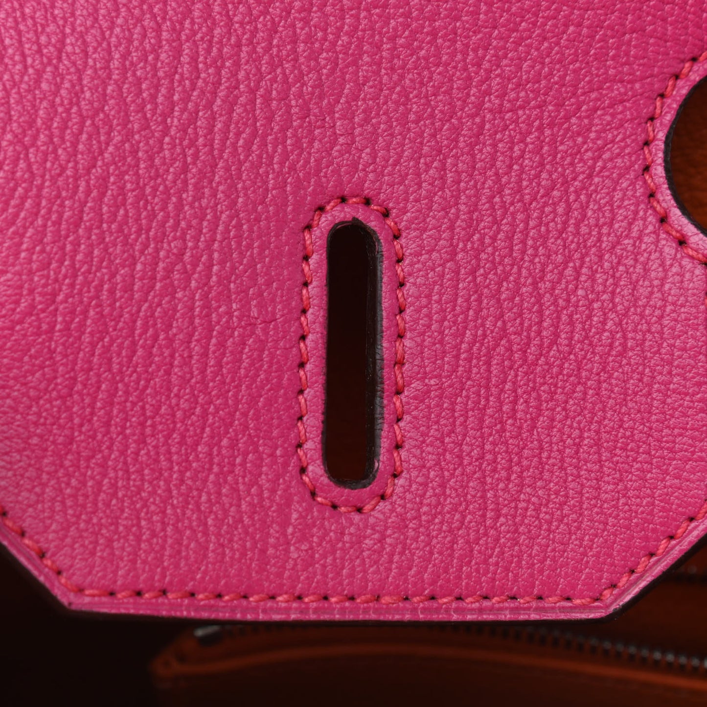 Chevre Mysore Horseshoe Birkin 35 Rose Shocking Orange