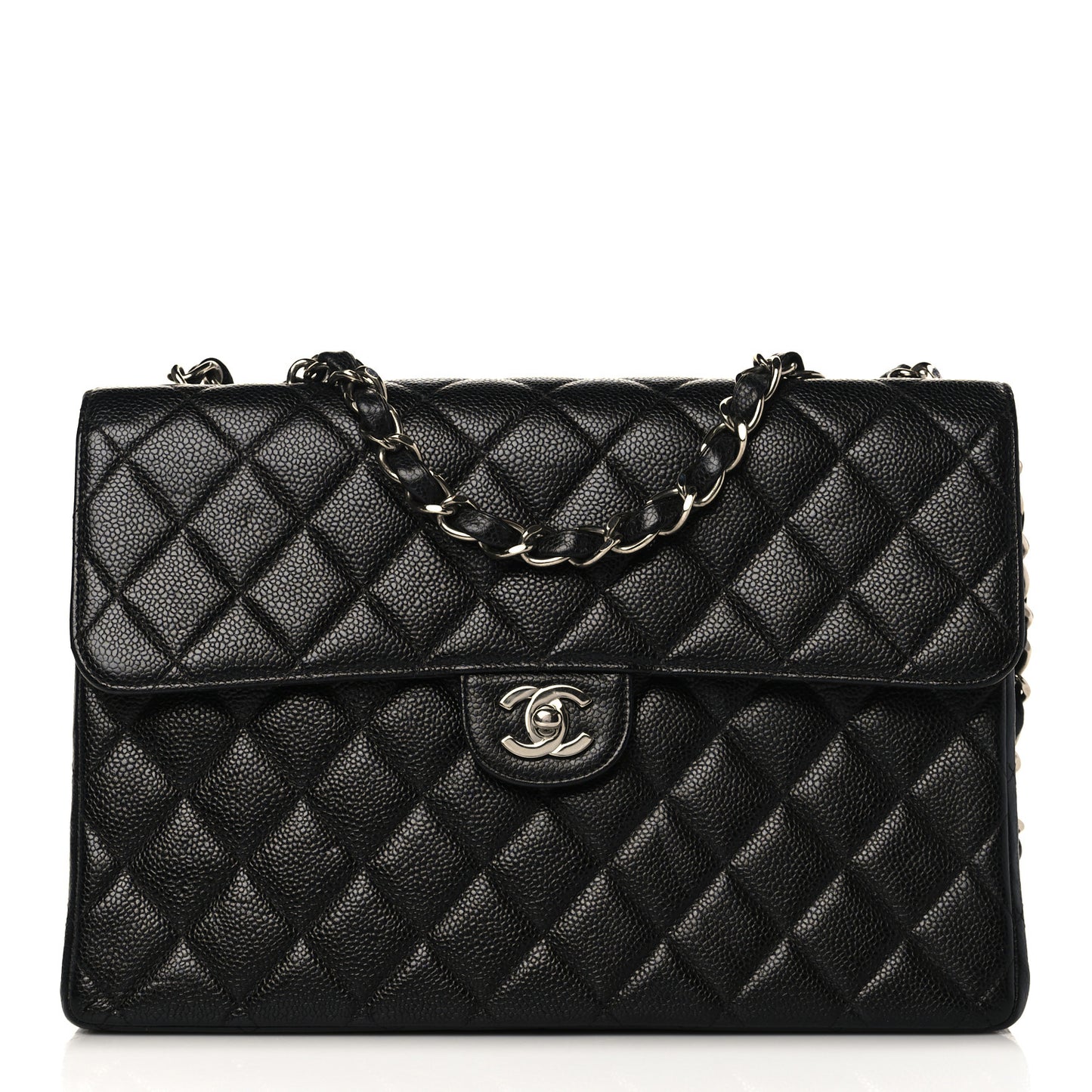 Caviar Quilted Jumbo Single Flap Black