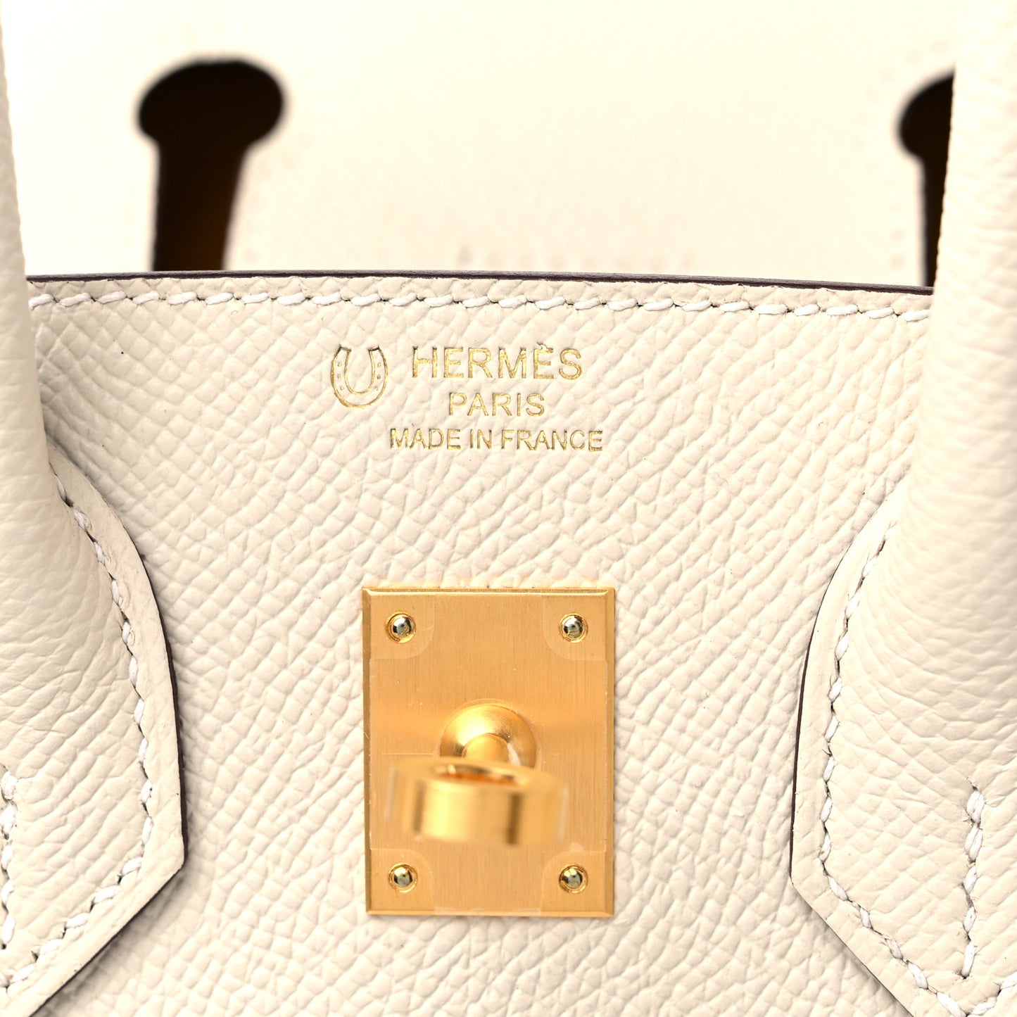 Epsom Horseshoe Birkin Sellier 25 Nata Jaune Ambre
