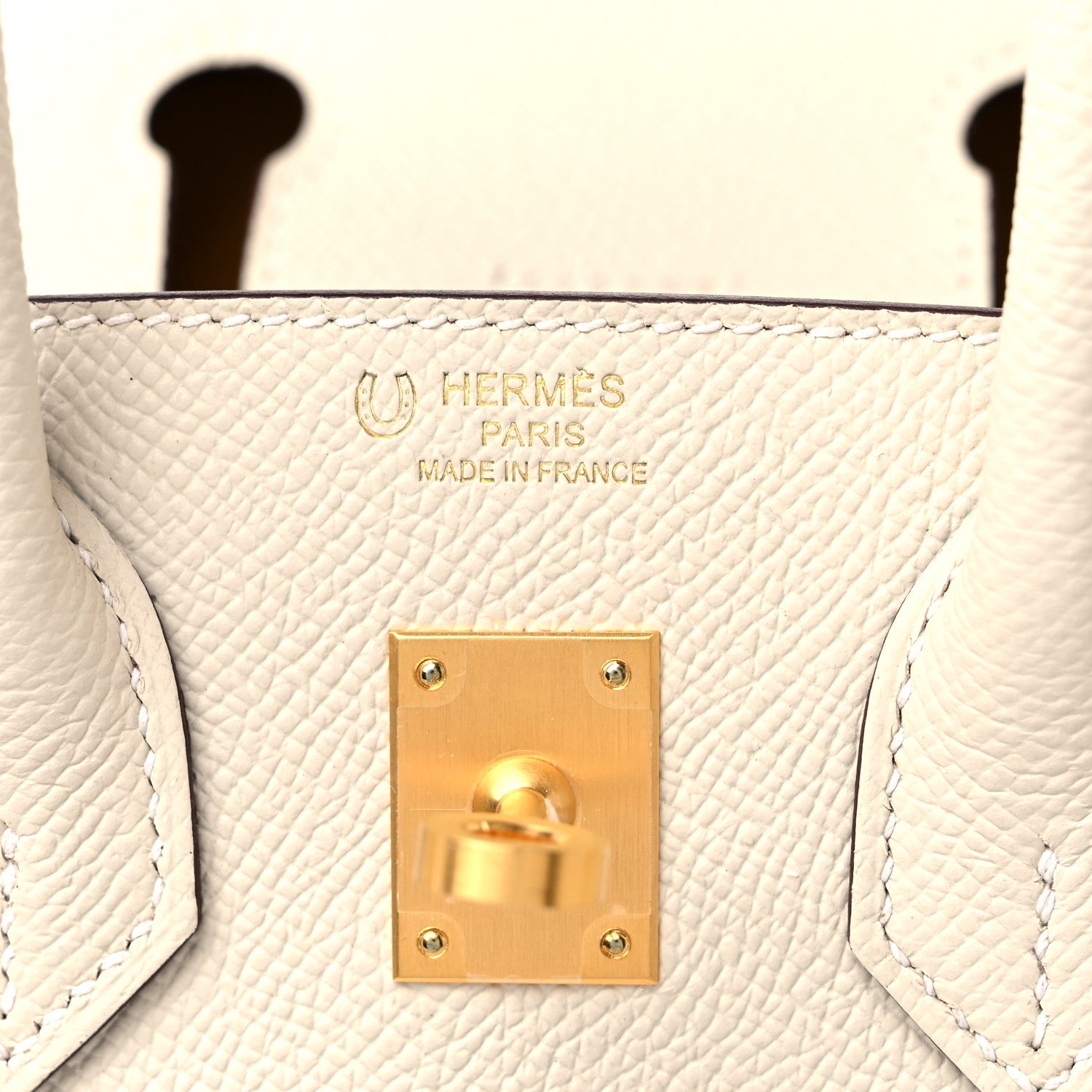 Hermes Epsom Horseshoe Birkin Sellier 25 Nata Jaune Ambre 5 of 8