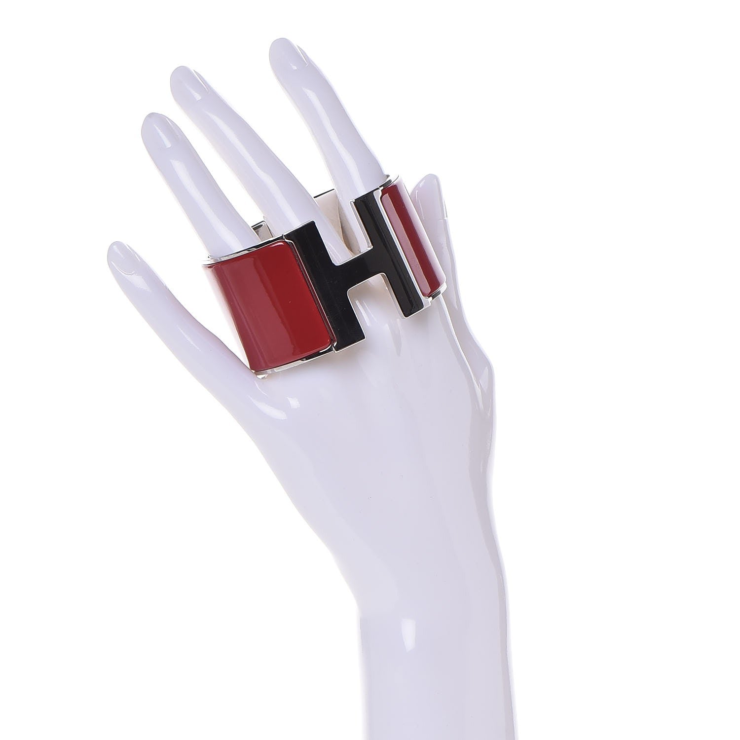 Hermes Enamel Extra Wide Clic Clac H Bracelet PM Red 2 of 5