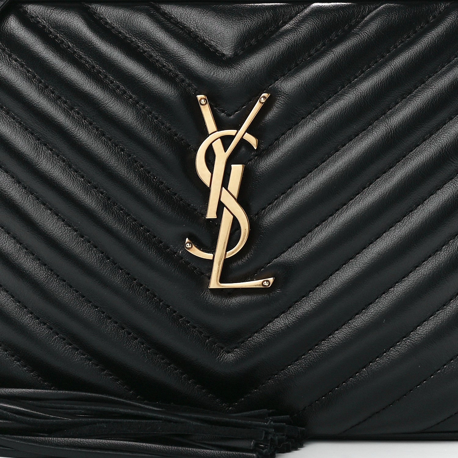 Saint Laurent Calfskin Matelasse Monogram Lou Camera Bag Black 7 of 10