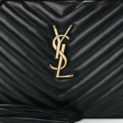 Saint Laurent Calfskin Matelasse Monogram Lou Camera Bag Black 7 of 10