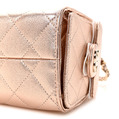 Chanel Metallic Caviar Quilted Mini Chanel 25 Handbag Copper 10 of 11