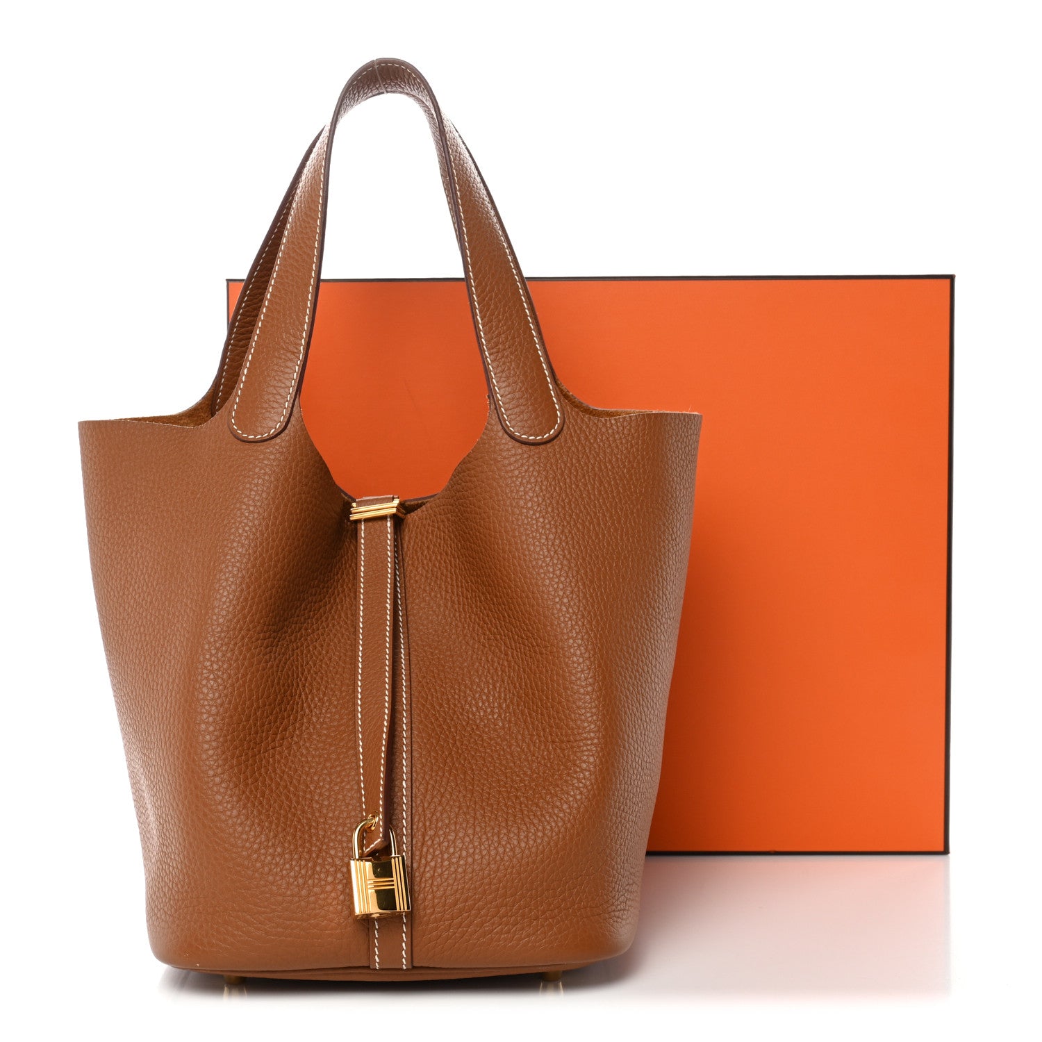 Hermes Taurillon Clemence Picotin Lock 22 MM Gold 12 of 12