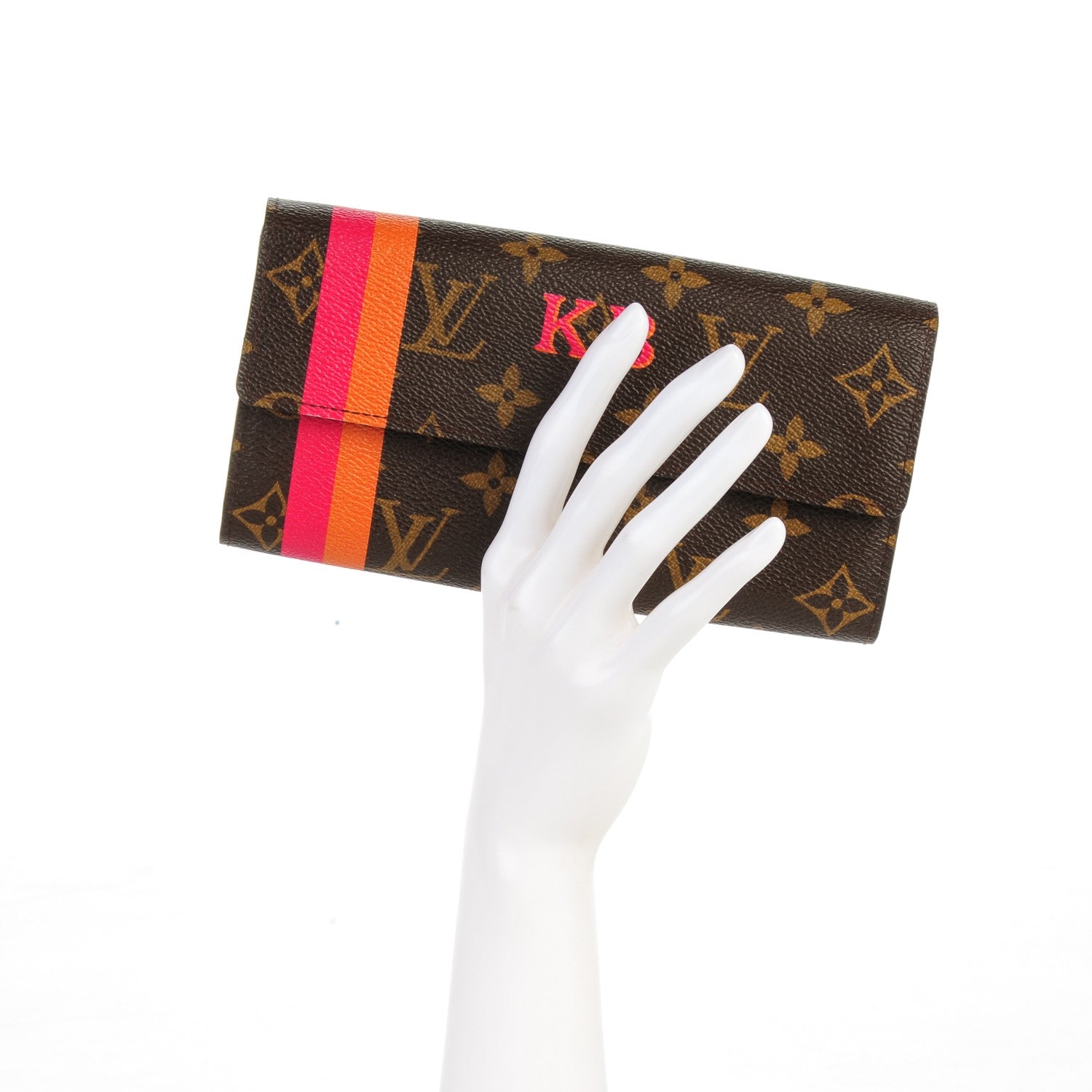 Louis Vuitton Monogram My LV Heritage Sarah Wallet Fuchsia Orange 2 of 7