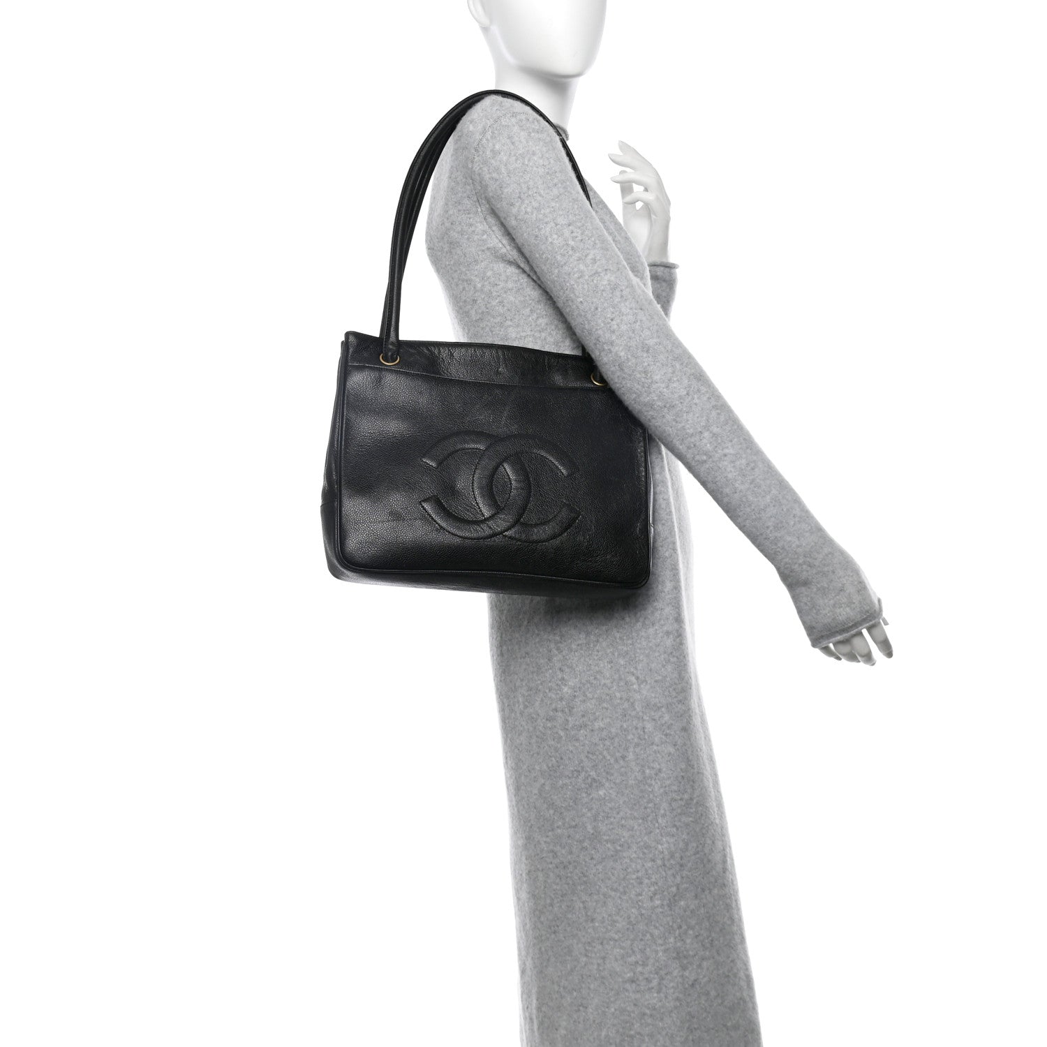Chanel Caviar CC Tote Black 2 of 13