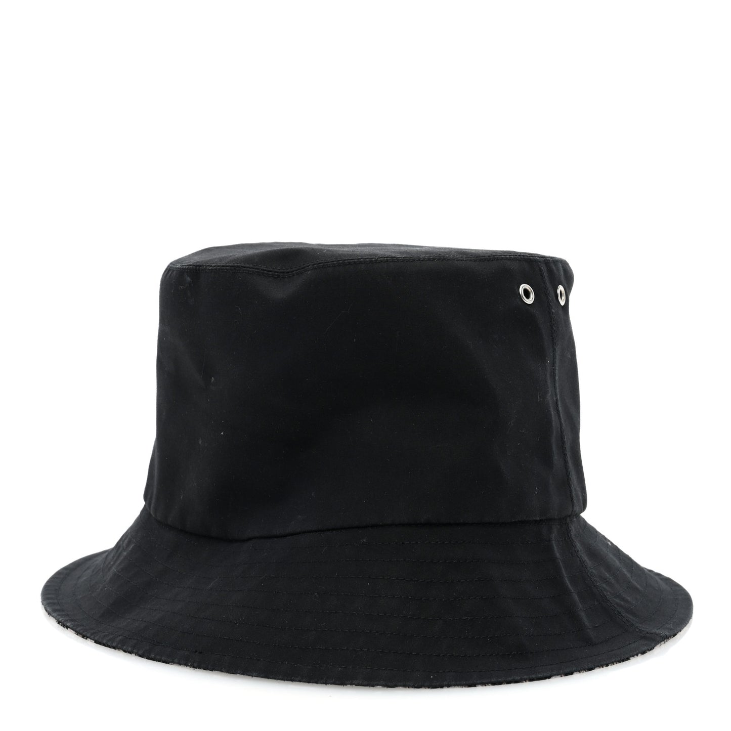 Polyester Cotton Oblique Reversible Teddy-D Brim Bucket Hat 567 Black